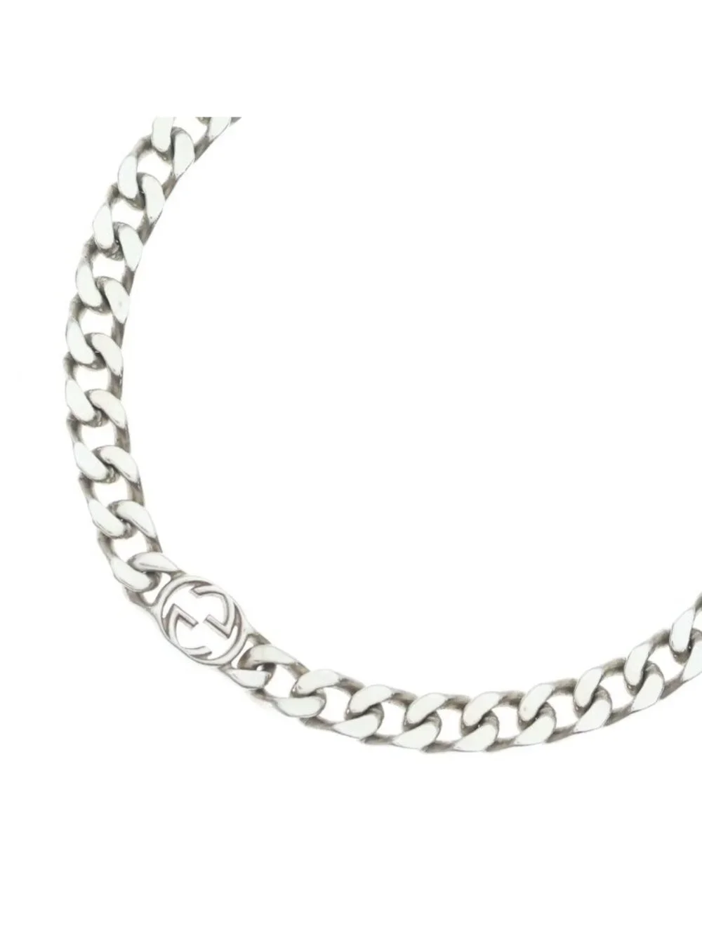 Gucci Interlocking Necklace Chain Silver